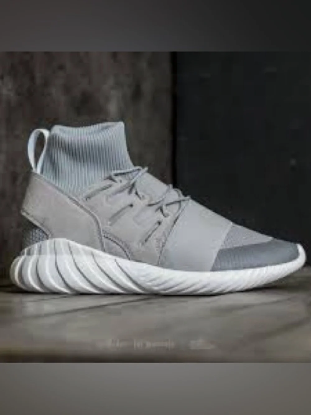 adidas Originals Tubular Doom Winter Grey Primeknit Sock Trainers Size 5.0